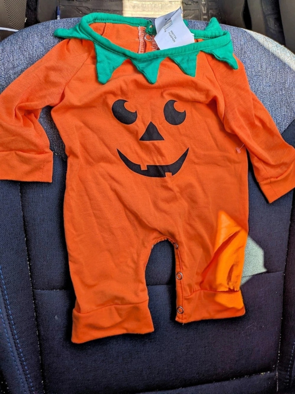 Rubies Pumpkin Romper Pumpkin Baby Romper Orange Baby 0-6M Costume NWOT Snaps